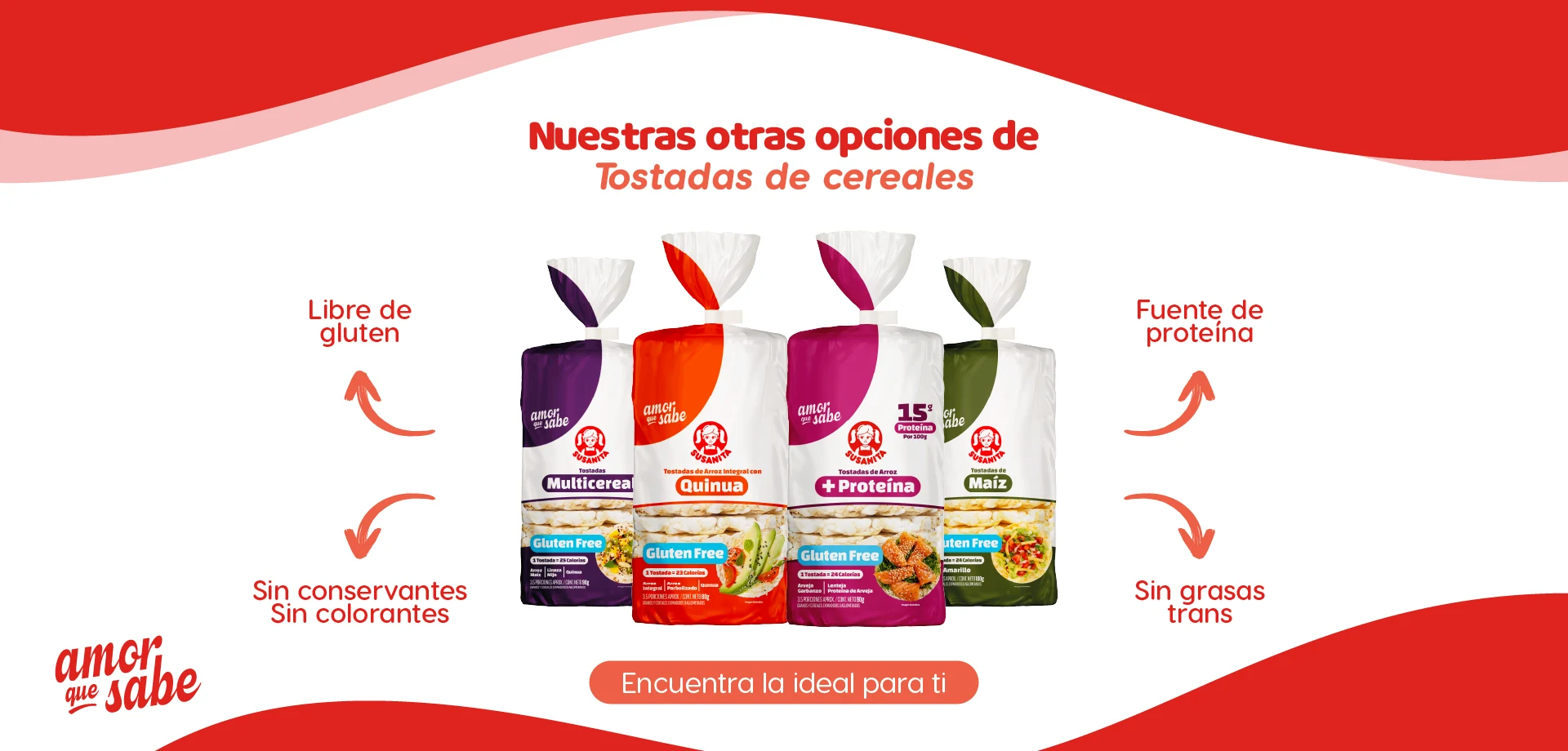 Tostadas de cereales Susanita — multicereal, quinua, proteína y maíz